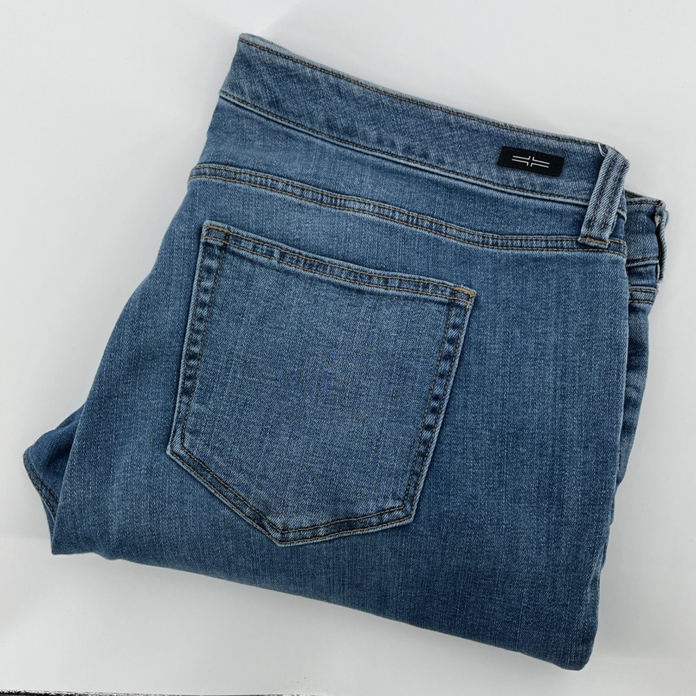 Liverpool Jeans, Womens, 20W, Blue, Cropped Rolled Cuff Stretch Denim